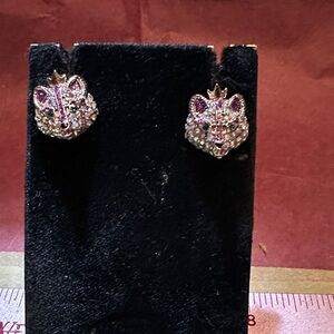 Betsey Johnson bedazzled FOX heads vintage